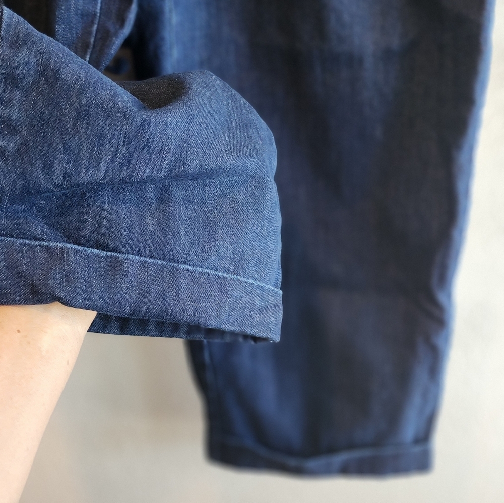 YMC  Navy Earth Keaton Denim Trousers $225 USD 80'S style wide leg - Picture 9 of 16
